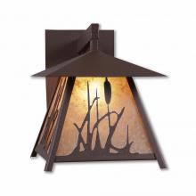 Avalanche Ranch Lighting M53665AL-27 - Smoky Mountain Sconce Large - Cattails - Almond Mica Shade - Rustic Brown Finish
