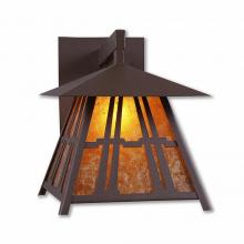 Avalanche Ranch Lighting M53672AM-27 - Smoky Mountain Sconce Large - Eastlake - Amber Mica Shade - Rustic Brown Finish