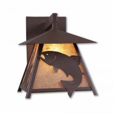 Avalanche Ranch Lighting M53681AL-27 - Smoky Mountain Exterior Large - Trout - Almond Mica Shade - Rustic Brown Finish