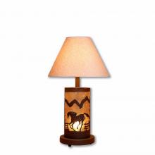 Avalanche Ranch Lighting M60035AL-KR-27 - Cascade Desk Lamp - Mountain Horse - Almond Mica Shade - Rustic Brown Finish