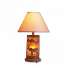 Avalanche Ranch Lighting M60123AM-KR-27 - Cascade Table Lamp - Valley Elk - Amber Mica Shade - Rustic Brown Finish