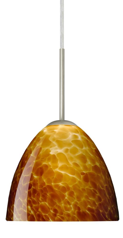 Besa Sasha Pendant Satin Nickel Amber Cloud 1x50W Candelabra