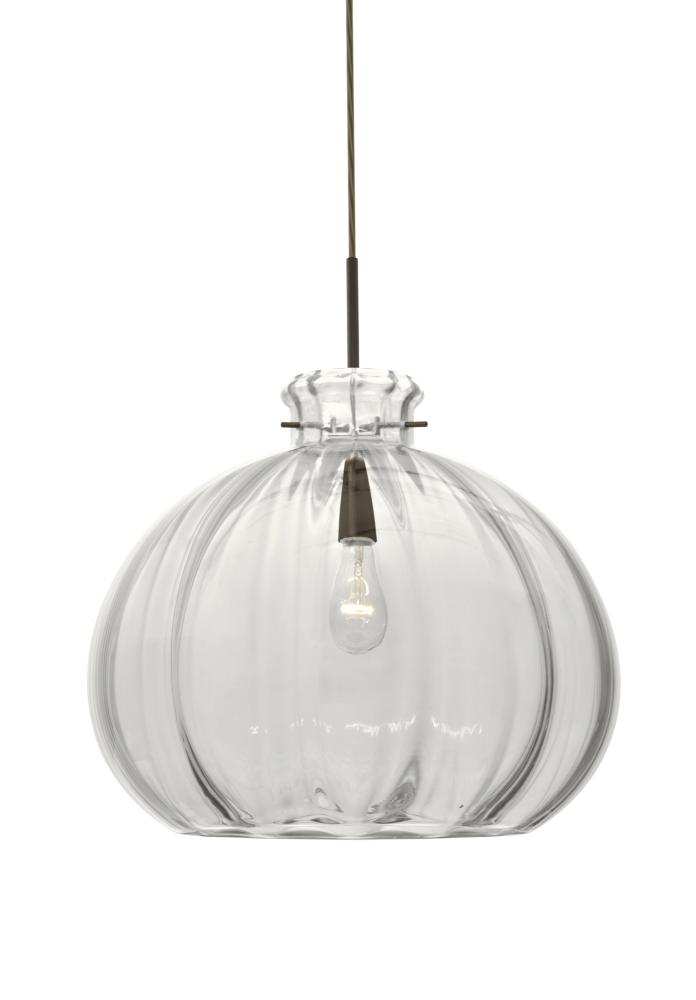 Besa Pendant Pinta 12 Clear Satin Nickel 1x100W Medium Base