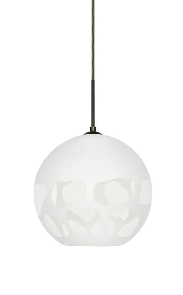 Besa, Rocky Cord Pendant, White, Bronze Finish, 1x9W LED