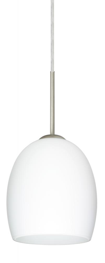 Besa Lucia LED Pendant Opal Matte Satin Nickel 1x9W LED