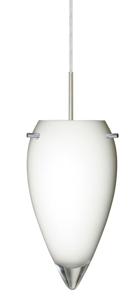 Besa Juli LED Pendant Opal Glossy Satin Nickel 1x9W LED