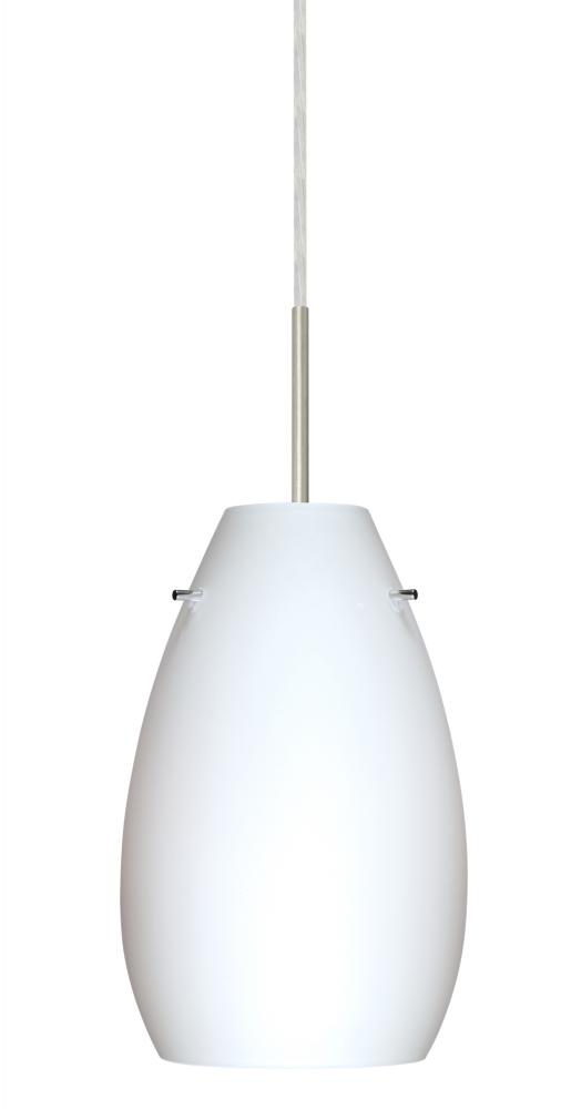 Besa Pera 9 Pendant Satin Nickel Opal Matte 1x100W Medium Base