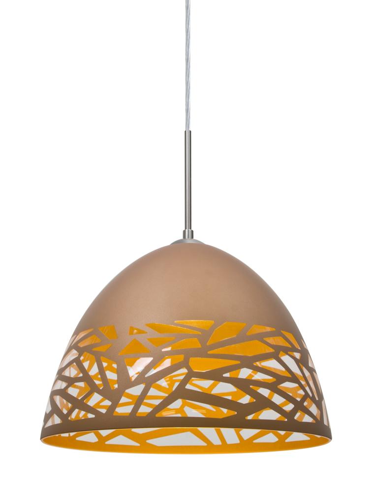 Besa Kiev Pendant, Copper, Satin Nickel Finish, 1x60W Medium Base