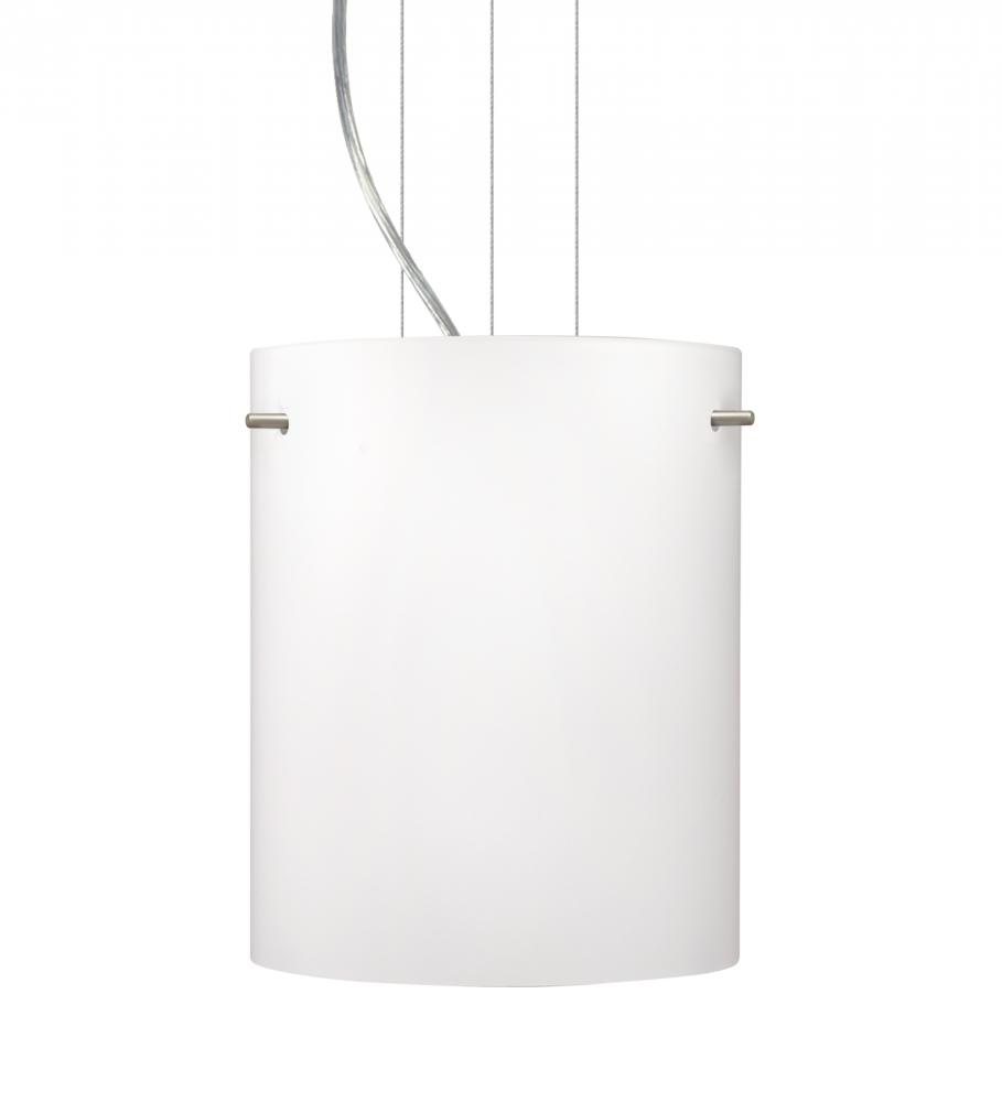 Besa Pendant Tamburo 8 Satin Nickel Opal Matte 1x100W Medium Base