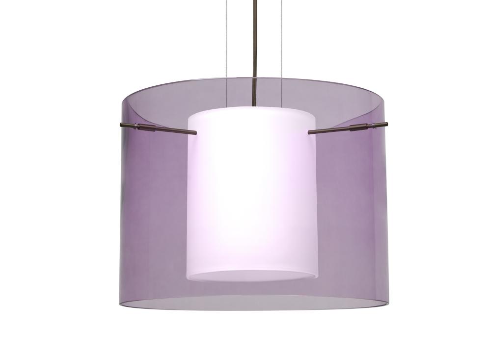 Besa Pahu 16 LED Pendant 1Kg Transparent Amethyst/Opal Bronze 1x11W LED