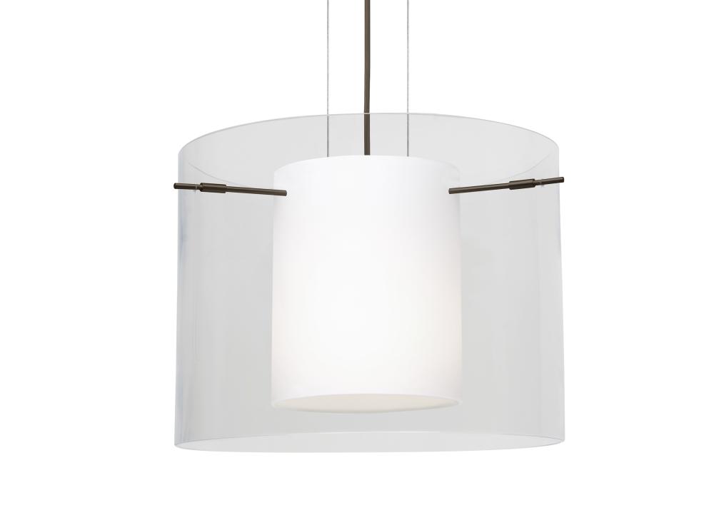 Besa Pendant Pahu 16 Bronze Clear/Opal 1x150W Medium Base A21