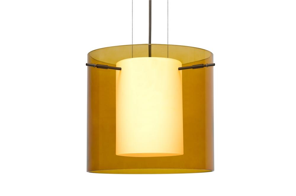 Besa Pendant Pahu 12 Bronze Transparent Armagnac 1x100W Medium Base