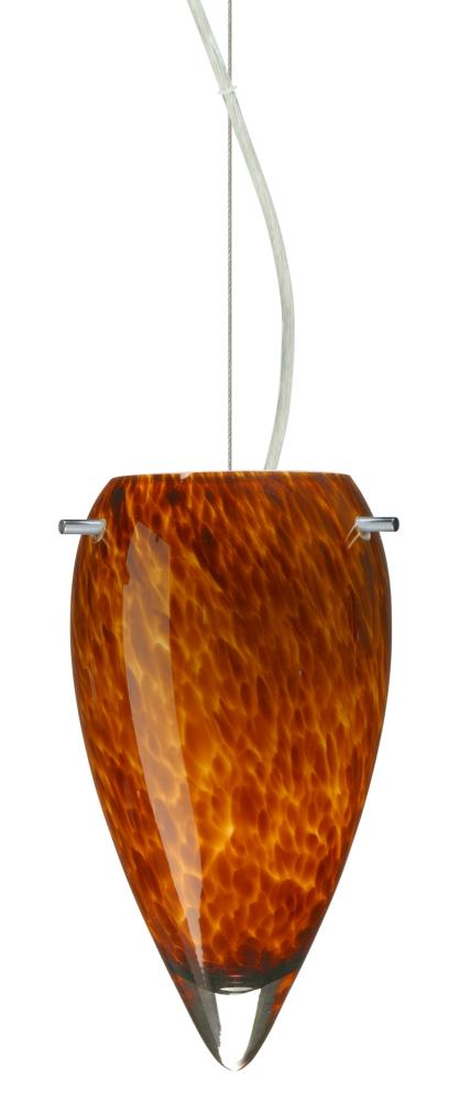 Besa Juli LED Cable Pendant Amber Cloud Satin Nickel 1x9W LED