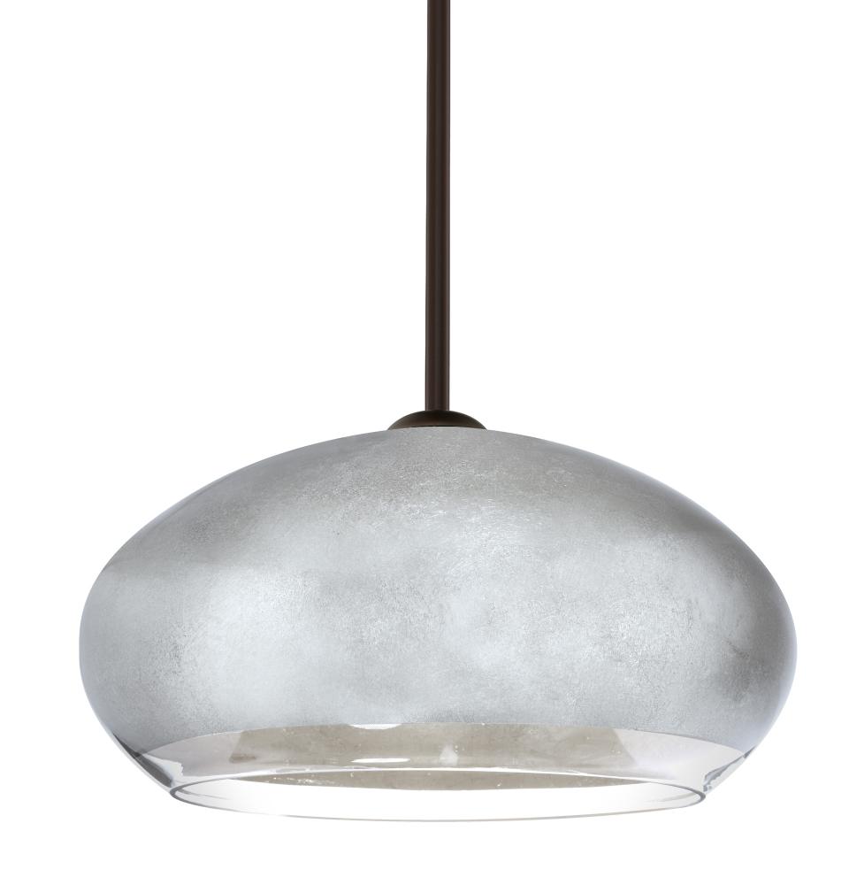 Besa Brio 14 Stem Pendant Bronze Silver Foil 1x9W LED