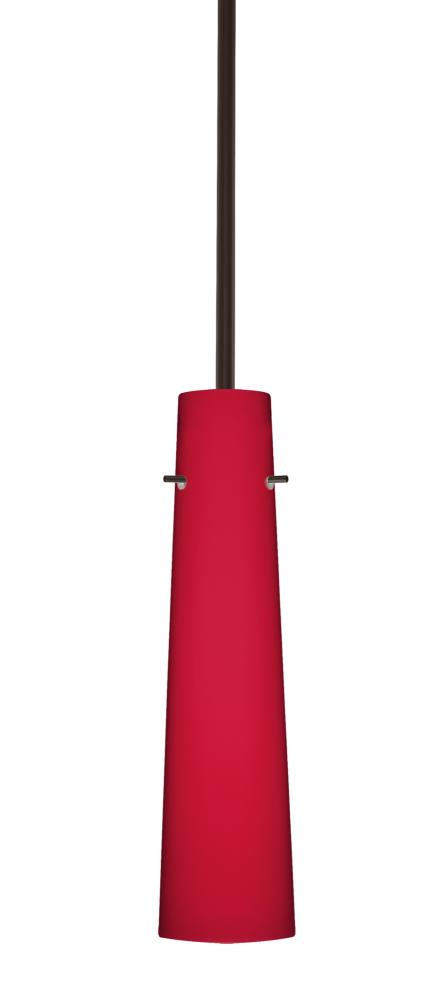 Besa Camino Stem Pendant Bronze Ruby Matte 1x5W LED