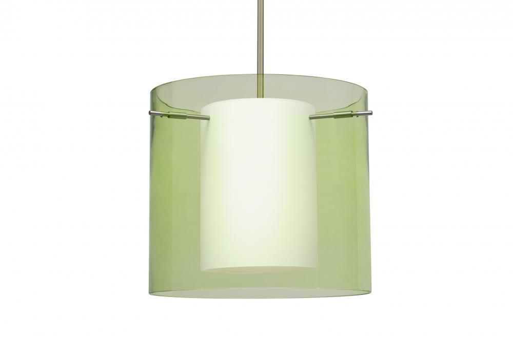 Besa Pahu 12 LED Pendant 1Tt Transparent Olive Satin Nickel 1x11W LED