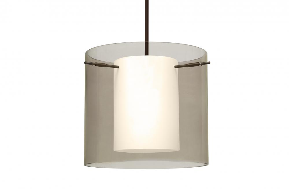 Besa Pendant Pahu 12 Bronze Transparent Smoke 1x11W LED