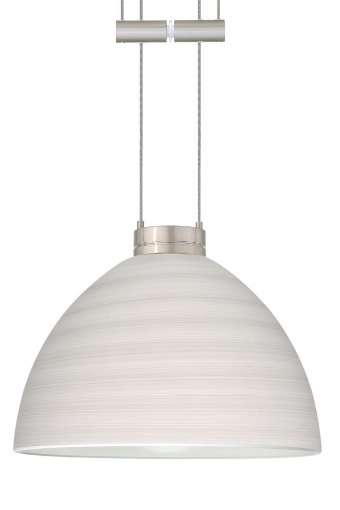 Besa Pendant Brella Satin Nickel Chalk 1x50W Halogen