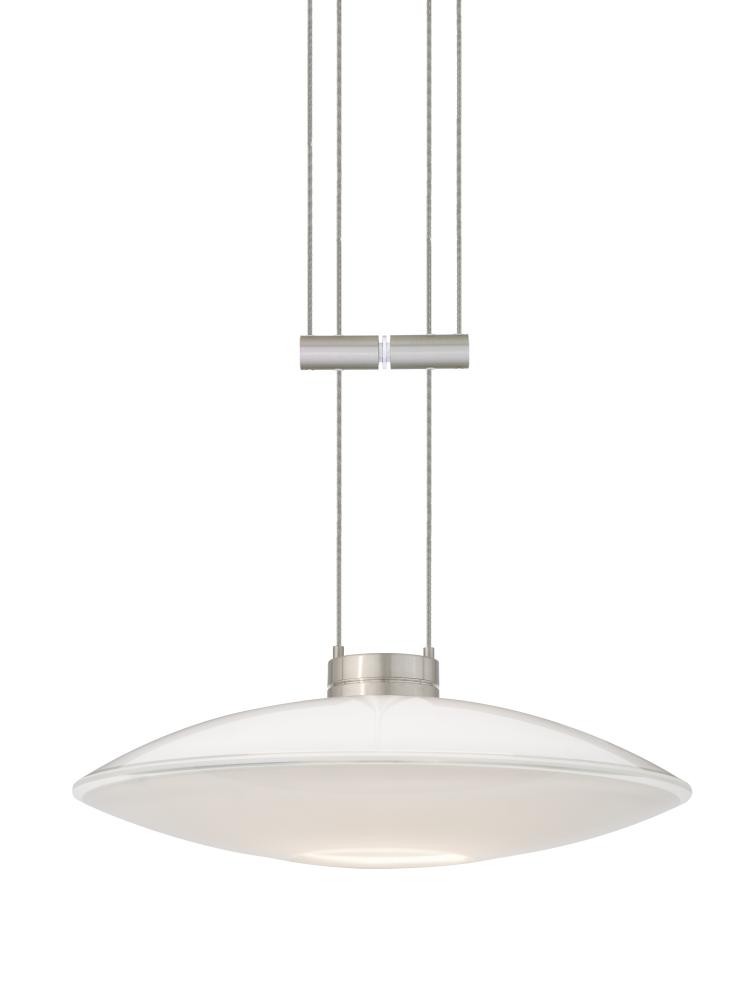 Besa Pendant Spazio Satin Nickel Opal Glossy 1x50W Halogen