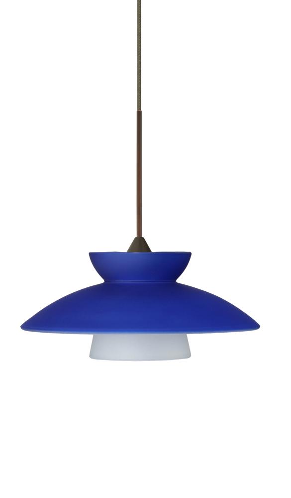 Besa Pendant Trilo 7 Bronze Blue Matte 1x5W LED