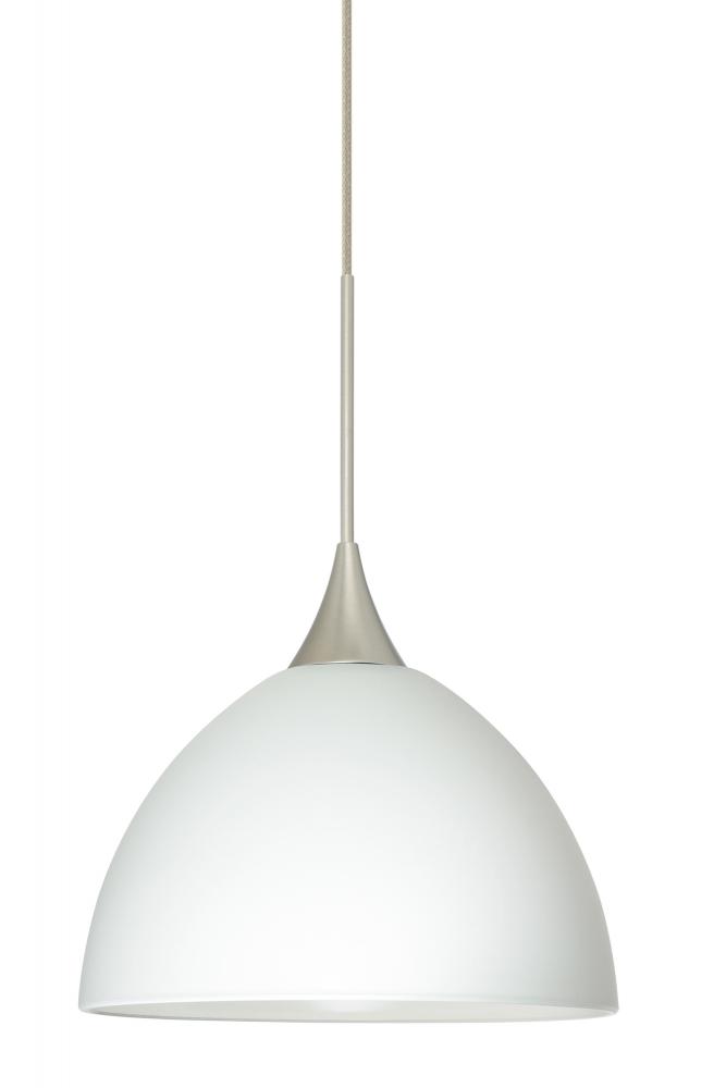 Besa Pendant Brella Satin Nickel White 1x6W LED