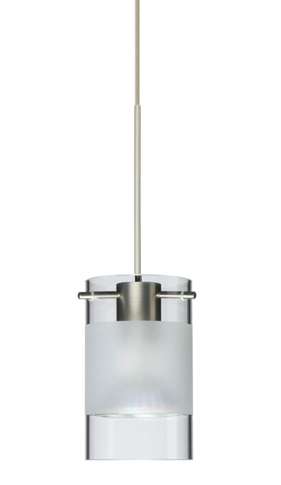 Besa Pendant Scope Satin Nickel Clear/Frost 1x5W LED Mr16