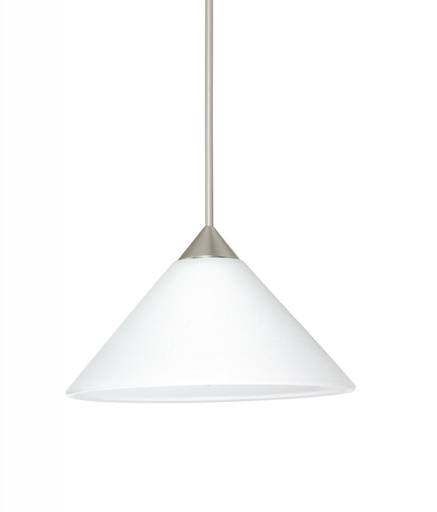 Besa Pendant Kona Satin Nickel White 1x5W LED