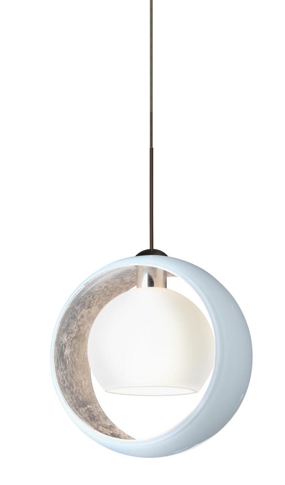 Besa Pendant Pogo Bronze White/Inner Silver 1x5W LED