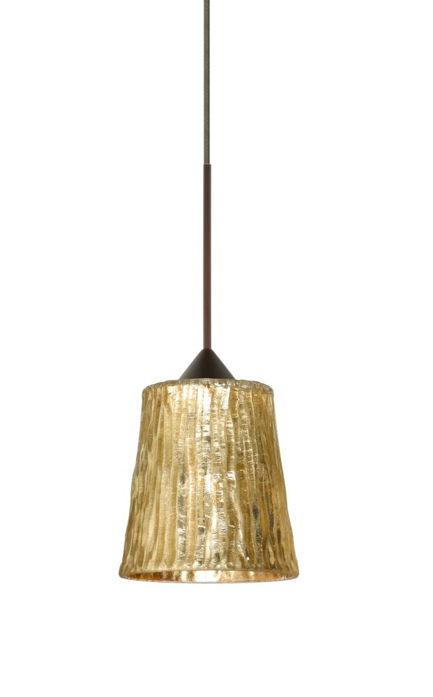 Besa Pendant Nico 4 Bronze Stone Gold Foil 1x5W LED