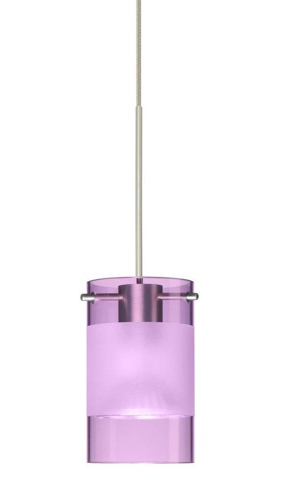 Besa Pendant Scope Satin Nickel Amethyst/Frost 1x5W LED Mr16