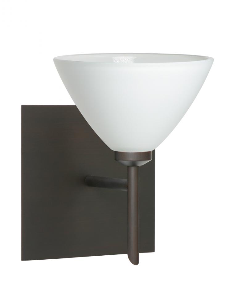 Besa Wall With SQ Canopy Domi Bronze White 1x5W LED