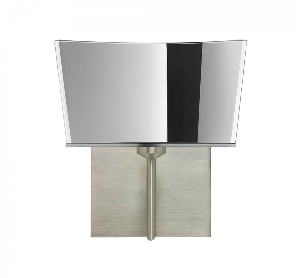 Besa Groove Wall With SQ Canopy 1SW Mirror-Frost Satin Nickel 1x40W G9