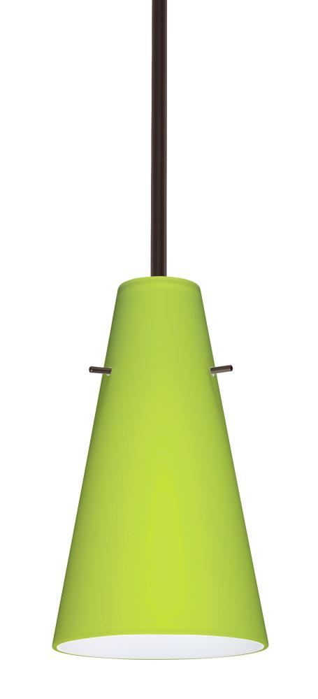 Besa Cierro Stem Pendant Bronze Chartreuse 1x9W LED