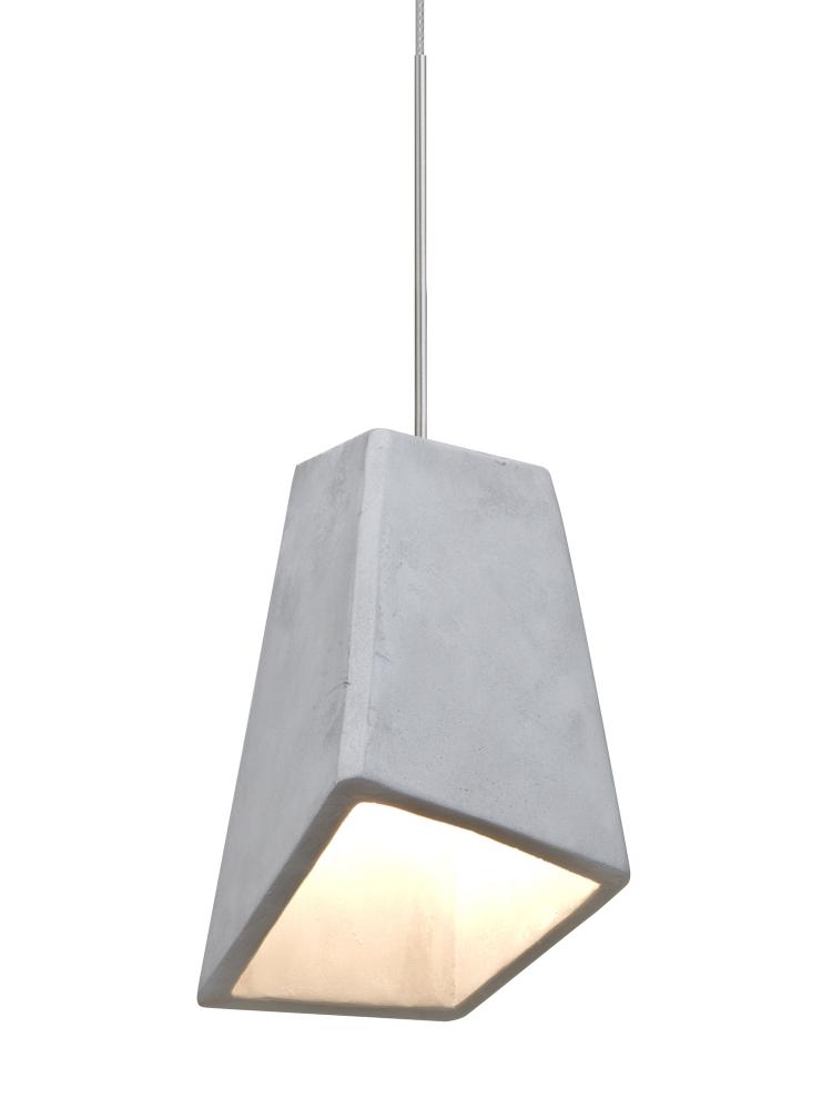 Besa Skip Cord Pendant, Natural, Satin Nickel Finish, 1x9W LED