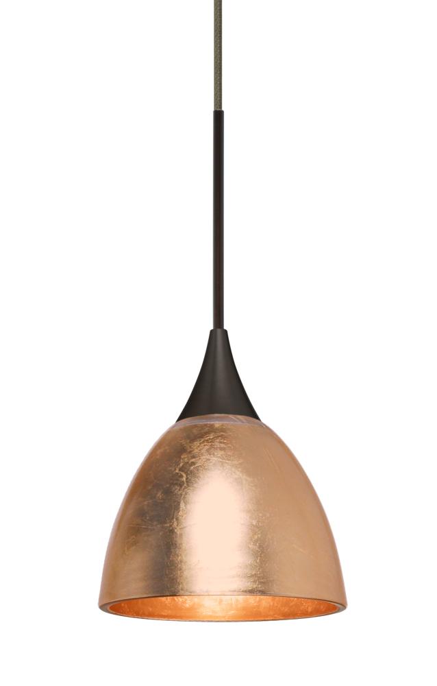 Besa Divi Pendant, Copper Foil, Bronze, 1x50W Halogen