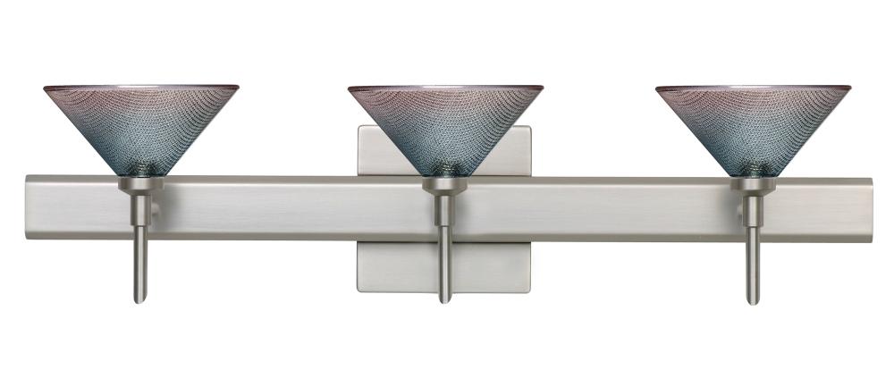 Besa Wall With SQ Canopy Kona Satin Nickel Bi-Color 3x5W LED