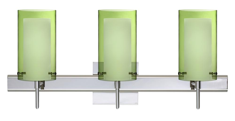 Besa Pahu 4 Wall With SQ Canopy 3SW Transparent Olive/Opal Chrome 3x40W G9