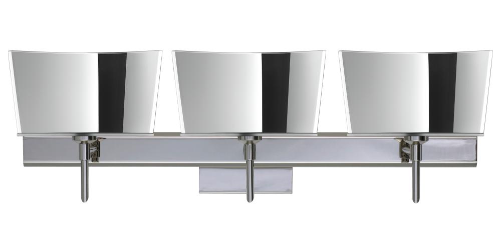 Besa Groove Wall With SQ Canopy 3SW Mirror-Frost Chrome 3x5W LED