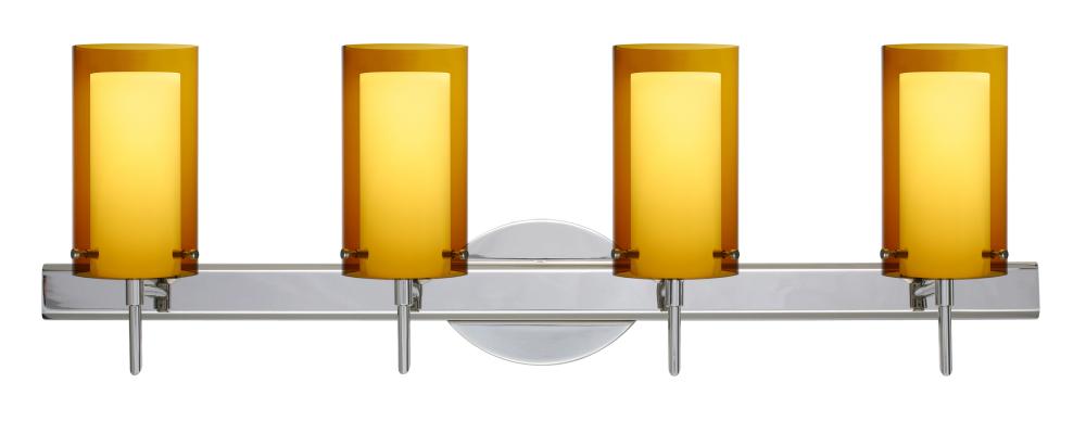 Besa Pahu 4 Wall 4SW Transparent Armagnac/Opal Chrome 4x5W LED