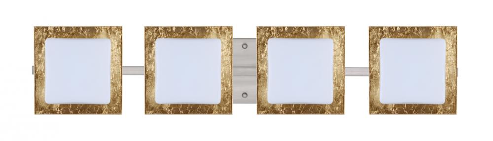 Besa Wall Alex Satin Nickel Opal/Gold Foil 4x5W LED