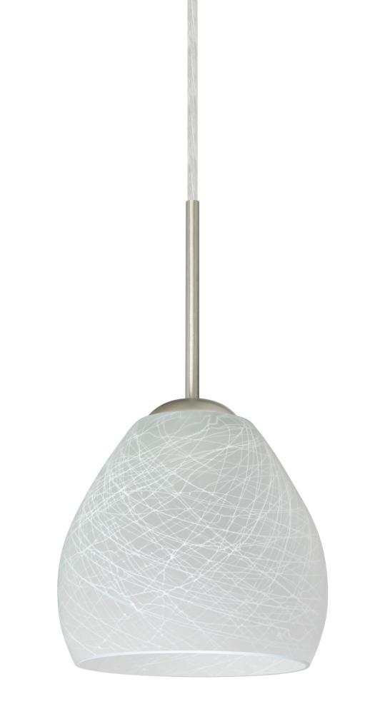 Besa Bolla LED Pendant For Multiport Canopy Cocoon Satin Nickel 1x9W LED