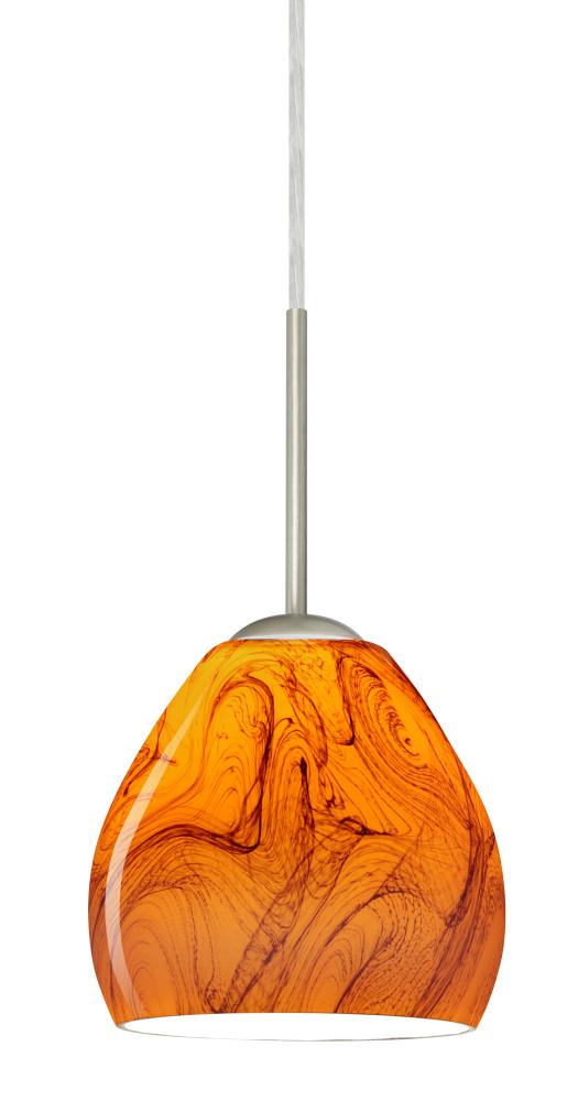 Besa Bolla LED Pendant For Multiport Canopy Habanero Satin Nickel 1x9W LED