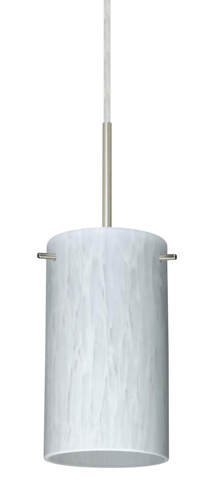 Besa Stilo 7 Pendant For Multiport Canopy Satin Nickel Carrera 1x40W B10 Med