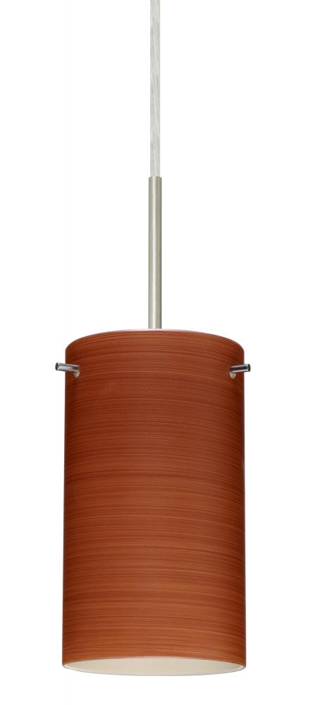 Besa Stilo 7 Pendant For Multiport Canopy Satin Nickel Cherry 1x40W B10 Med