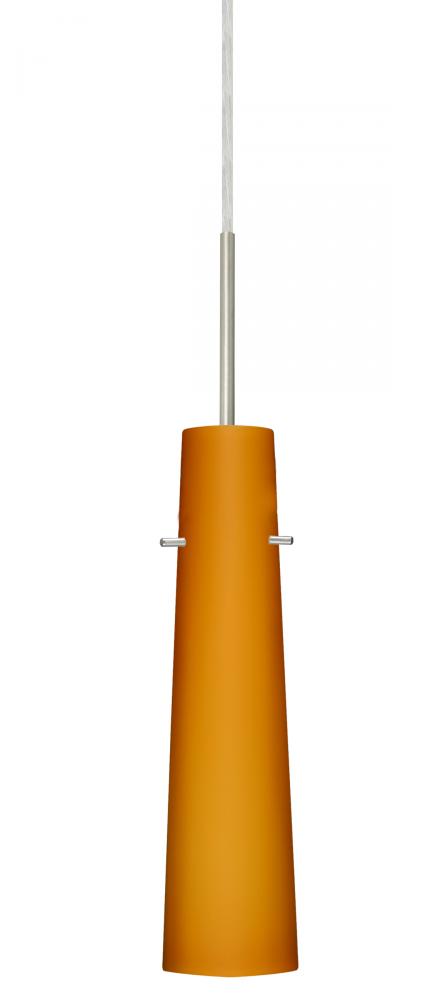 Besa Camino Pendant For Multiport Canopy Satin Nickel Amber Matte 1x40W Halogen