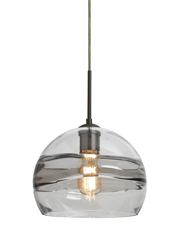 Besa Spirit 10 Pendant For Multiport Canopy, Smoke/Clear, Bronze Finish, 1x8W LED Fil