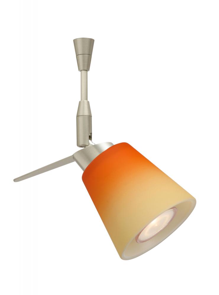 Besa Spotlight With 6" Stem Canto 3 Satin Nickel Bicolor Orange/Pina 1x35W Halogen Mr