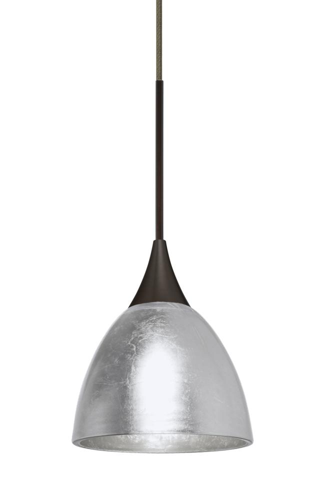 Besa Divi Pendant, Silver Foil, Bronze, 1x50W Gy6.35