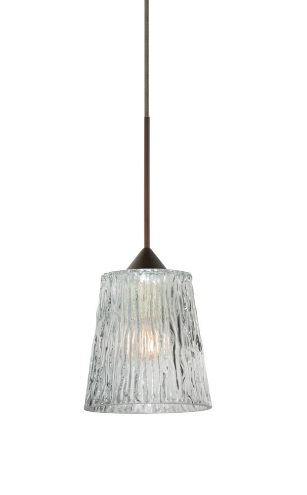 Besa Pendant Nico 4 Bronze Clear Stone 1x35W Halogen