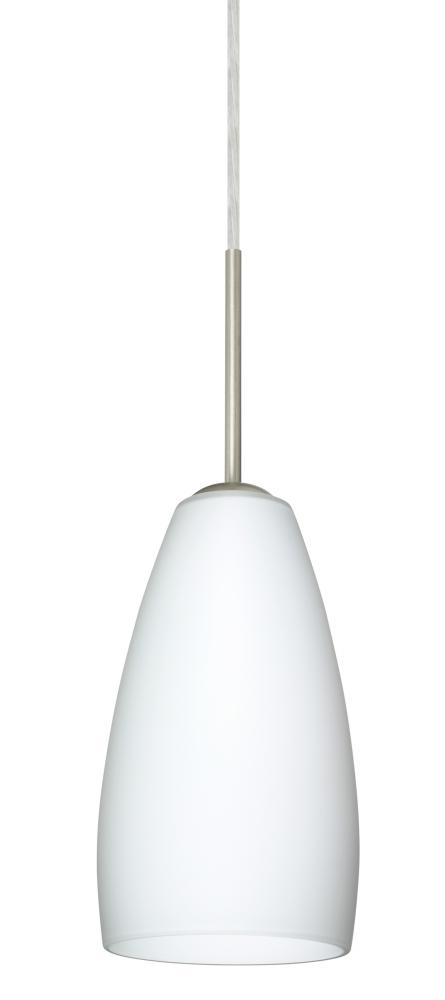 Besa Chrissy Pendant For Multiport Canopy Satin Nickel Opal Matte 1x9W LED